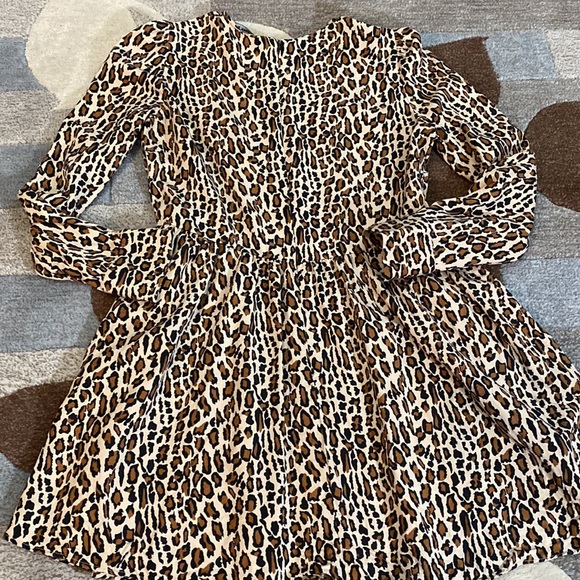 Zara Woman Leopard Print Babydoll Mini Dress ZB1 - Picture 5 of 6
